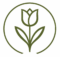 minimalist tulip in half circle logo